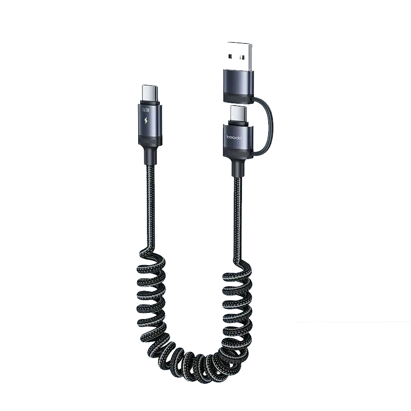 Кабель Toocki PD60w/3A USB-C-Type-C/USB-A 1,5 м Серый (TQ-X73A4CCA1.5GREY60)