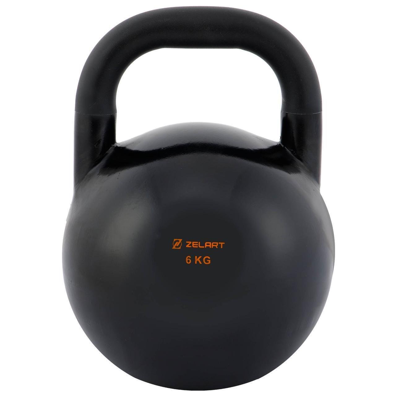 Гиря змагальна цільна Zelart TA-7795-6 сталева пофарбована 6 кг Чорний (2532854978)