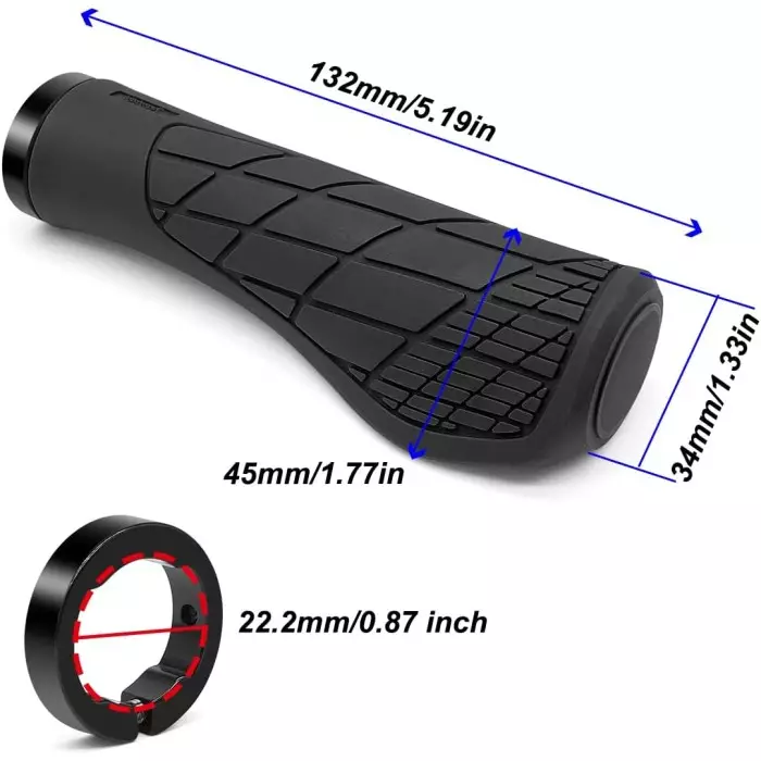 Грипси велосипедні MTB Ergonomic з замками Чорний (24668354) - фото 2 Грипси велосипедні MTB Ergonomic з замками Чорний (24668354) - фото 2