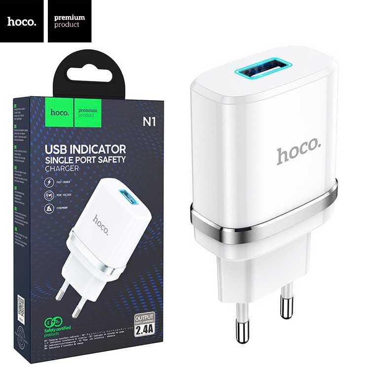 Устройство зарядное СЗУ Hoco N1 12pc 1 USB/2,4 A USB Lightning Белый - фото 5