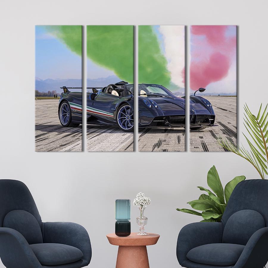 Картина на холсте Шикарный синий Pagani Huayra Tricolore 149x93 см (1272-41)