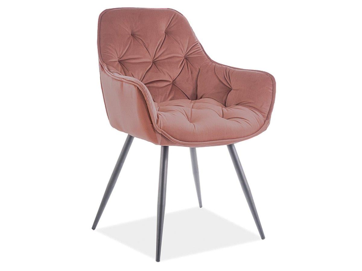 Стул кухонный Signal CHERRY MATT VELVET 59 870х570х430 мм Металл/Ткань водонепроницаемая Бархат цвет Черный/Античная роза (CHERRYMVCRA​​​​​​​)