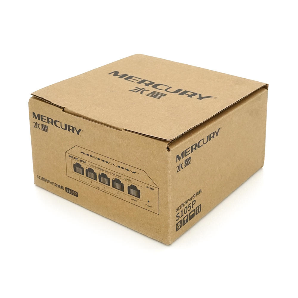 Коммутатор PoE Mercury S105P 4 порта PoE 1 Ethernet Uplink 10/100 Мбит/с 48V BOX Q200 габариты (YUT_V4590) - фото 2 Коммутатор PoE Mercury S105P 4 порта PoE 1 Ethernet Uplink 10/100 Мбит/с 48V BOX Q200 габариты (YUT_V4590) - фото 2