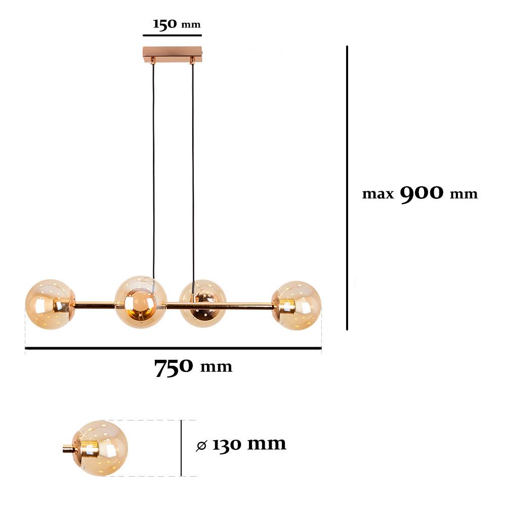 Люстра 7529909-4 Gold/Br Золотой/Коричневый (lvs4789) - фото 2