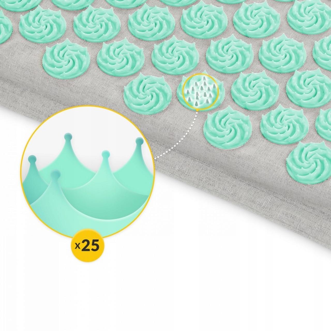 Коврик акупунктурный с подушкой 4fizjo Eco Mat аппликатор Кузнецова Grey/Mint (P-5907739312181) - фото 9 Коврик акупунктурный с подушкой 4fizjo Eco Mat аппликатор Кузнецова Grey/Mint (P-5907739312181) - фото 9