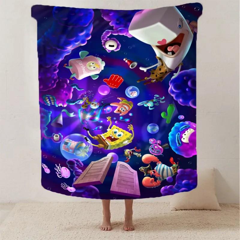 Плед-покрывало Губка Боб плюш/велюр детское 135х160 см Синий Плед-покрывало Губка Боб плюш/велюр детское 135х160 см Синий