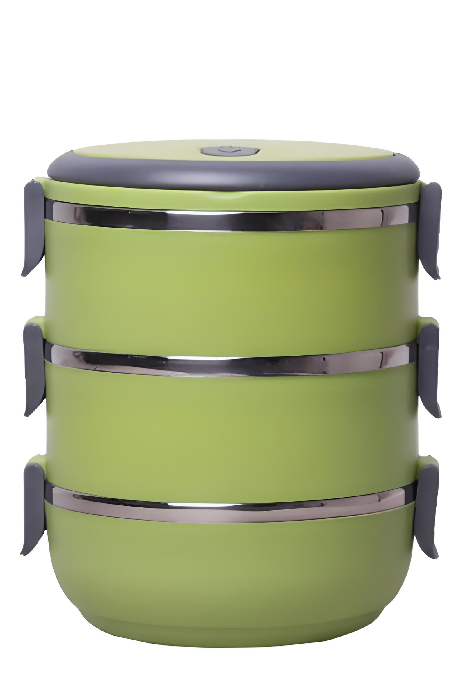 Ланч-бокс обеденный тройной Kamille KM-2107 2100 мл Зеленый (NA001894)