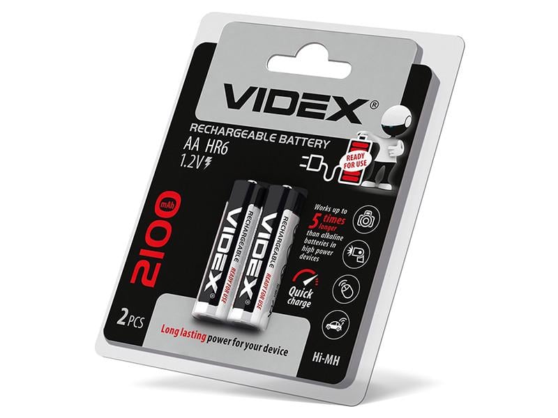 Акумулятор Videx HR6/AA Ni-MH 2100 mAh double blister 2 шт. (7294)