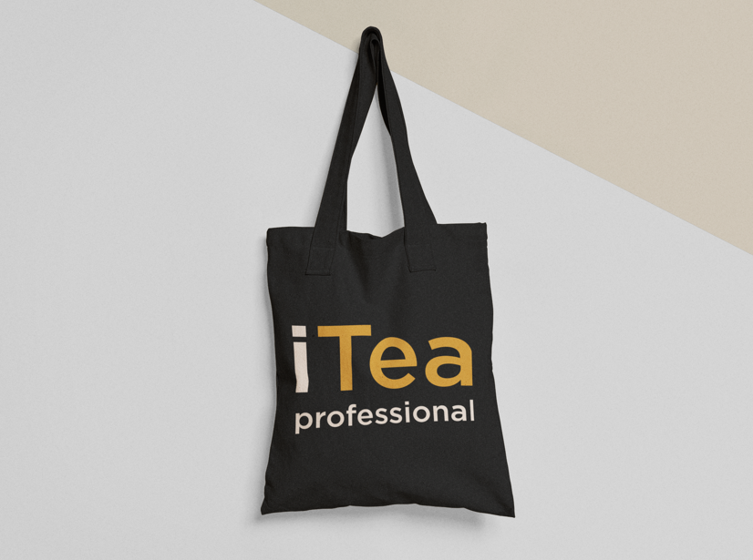 Эко-сумка шоппер с принтом "Itea professional" 38х40 см Черный (ПН25-Т1)