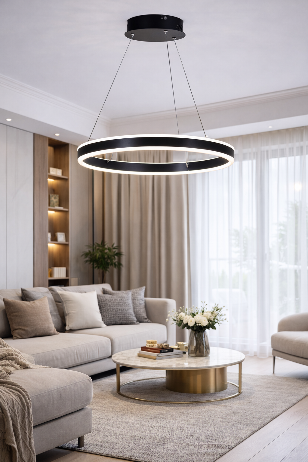 Люстра Astra LED 3 режими/димер/пульт 82W Black (2077/60BK)