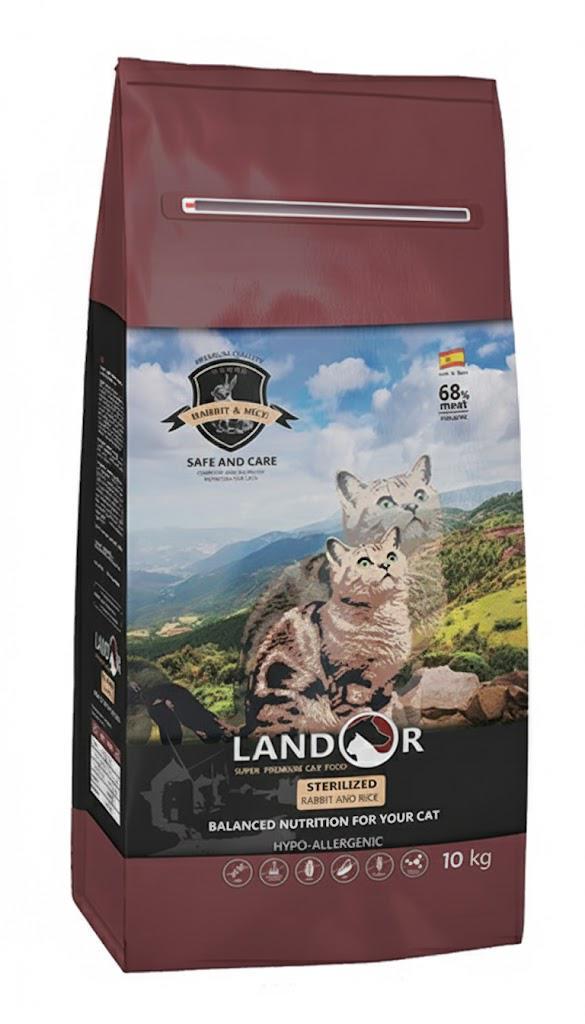 Корм сухой для котов LANDOR Sterilized Rabbit&Rice с избыточным весом и стерилизованных Кролик с рисом 10 кг (31365284)