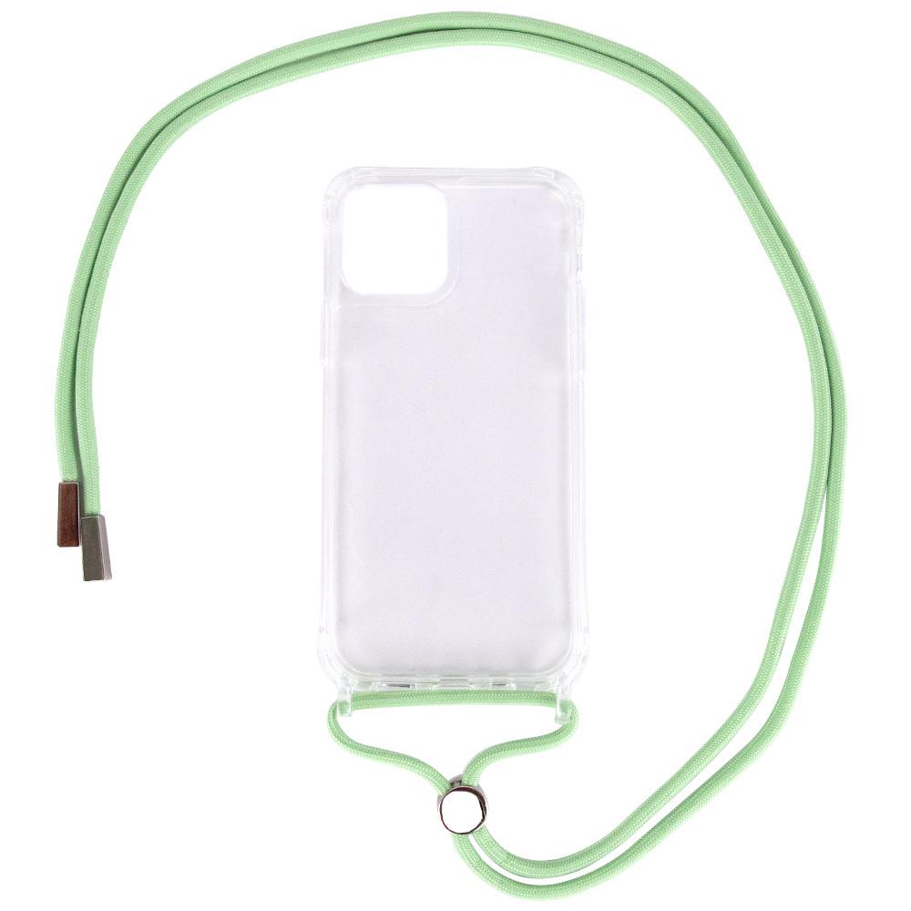 Противоударный чехол TPU Crossbody Transparent для Apple iPhone 12 Pro Max (6.7") Мятный