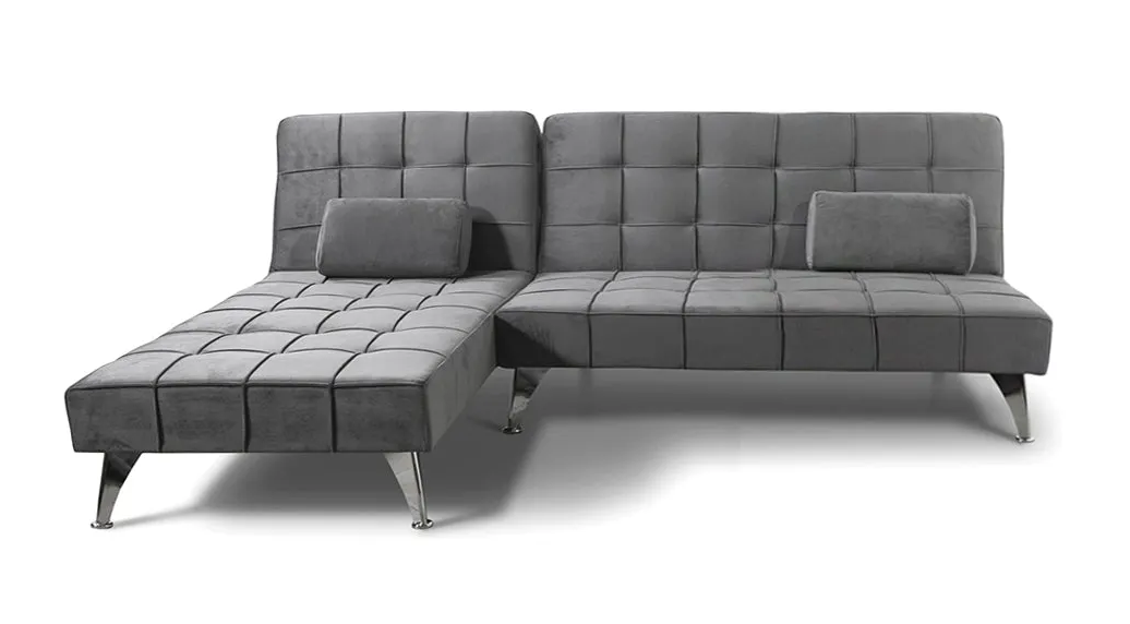 Диван угловой раскладной модульный Fregat Versa велюр с шезлонгом Серый (28433888)