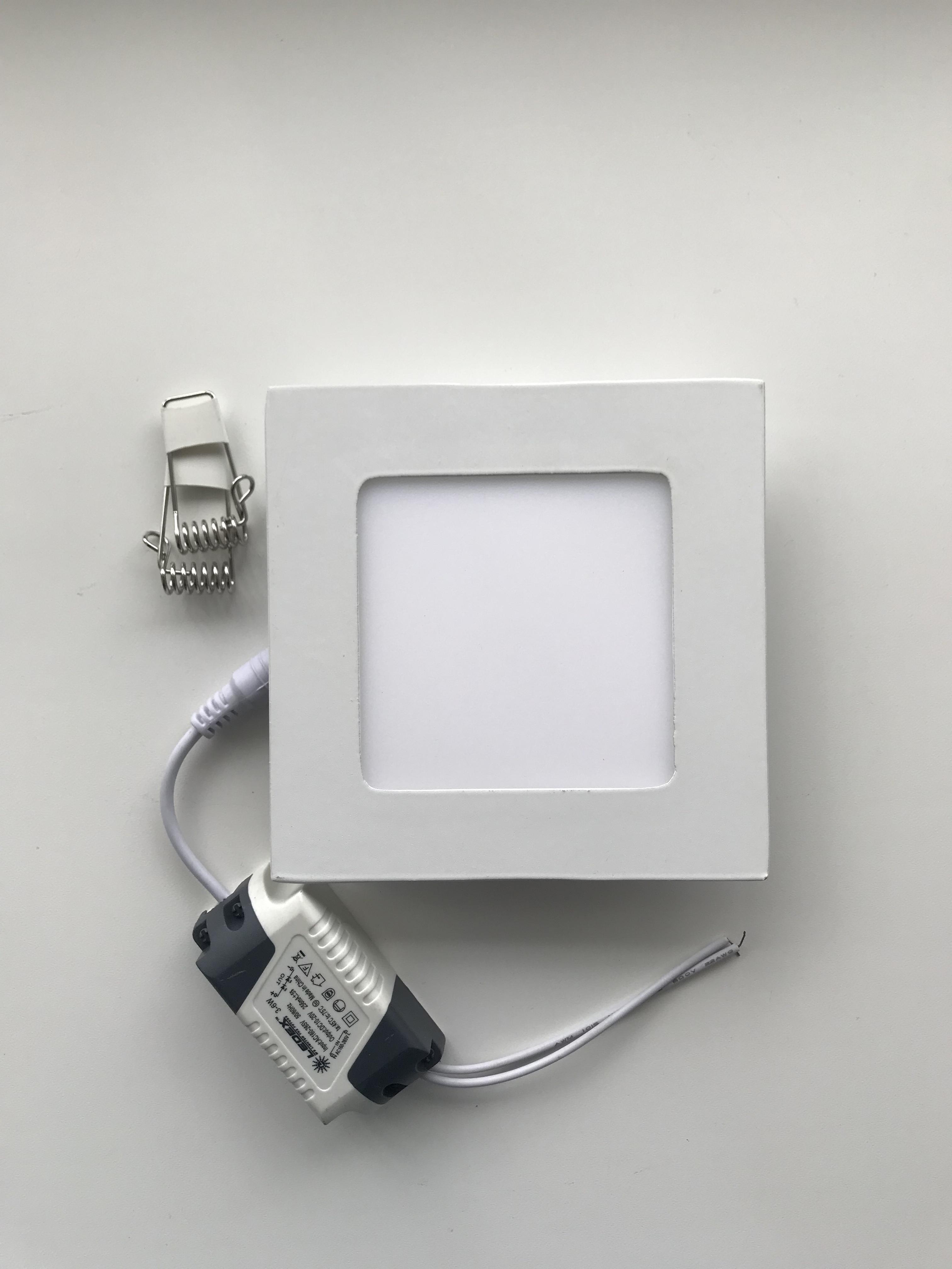 Світильник світлодіодний врізний квадрат Ledex 6 Вт 3000K Тепле жовте світло (102110) - фото 3