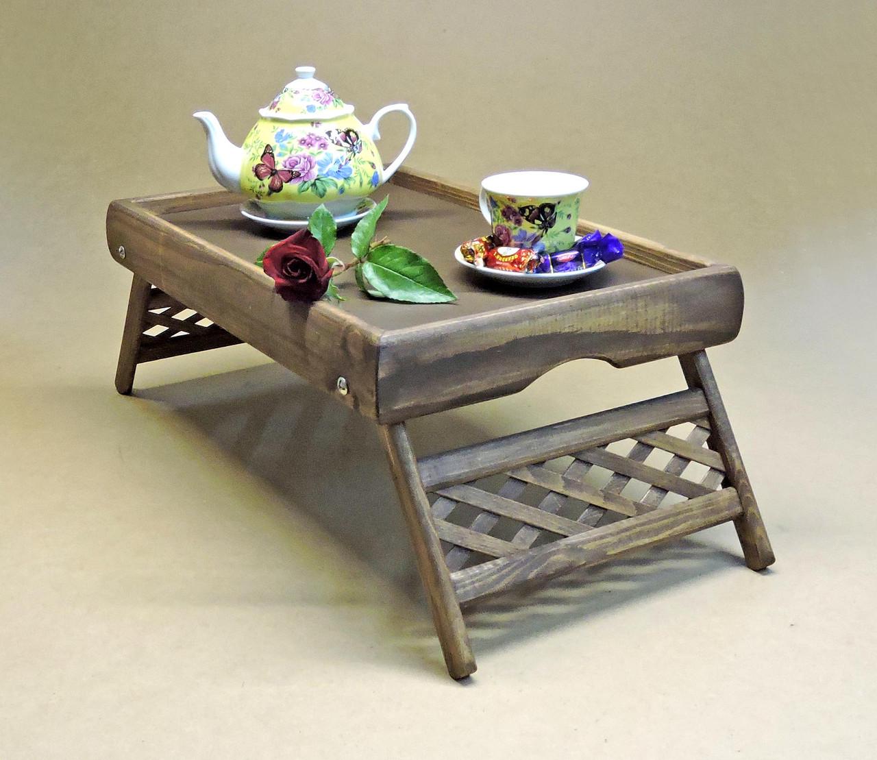 Столик-поднос для завтрака из дерева Юта Капучино (СТП-001309)