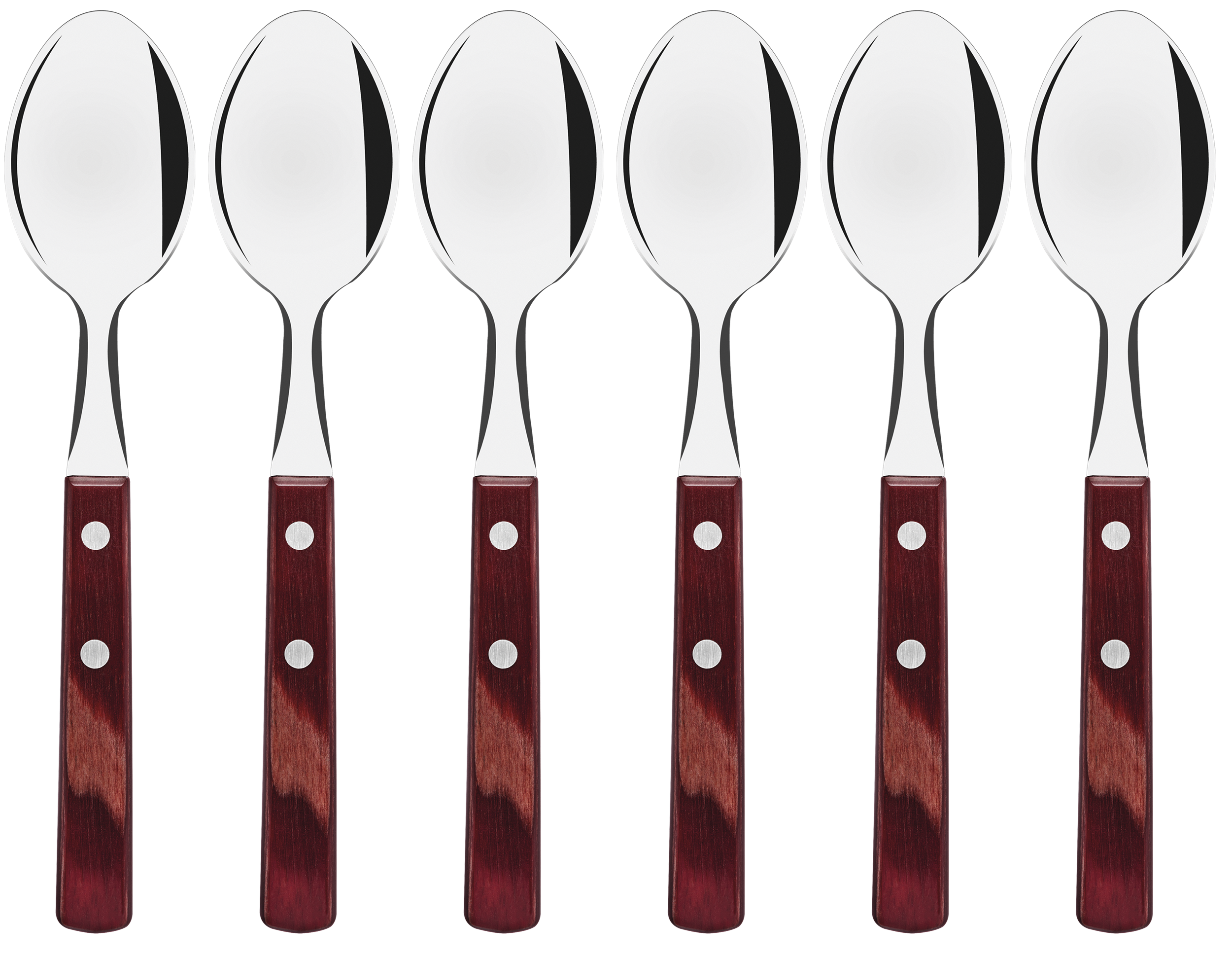 Столовые приборы Tramontina POLYWOOD ложка чайная 6 шт. Красное дерево (UG-21107/670)