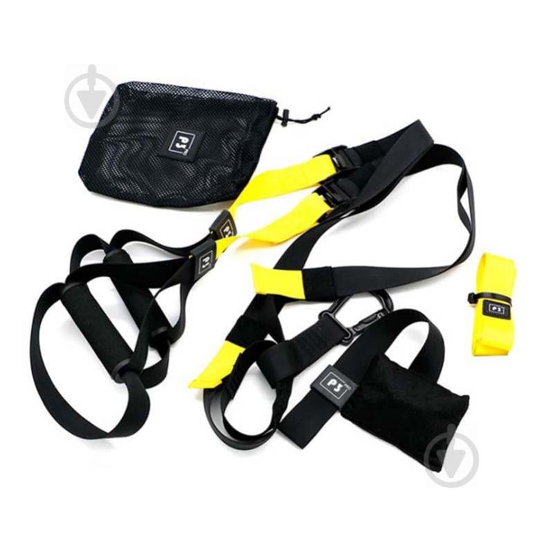 Тренировочные петли Maidi P3 Pro-2 Black + Yellow регулируемые ремни алюминиевый карабин + чехол для хранения (4923-15478a)