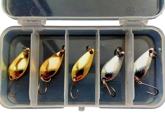 Набір наживок для риболовлі Р18 2,5 блешні з гачками в коробці 5 шт. (НР051455)