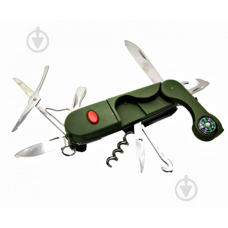 Складной карманный нож STINGER 14в1 Зеленый (DN18890)