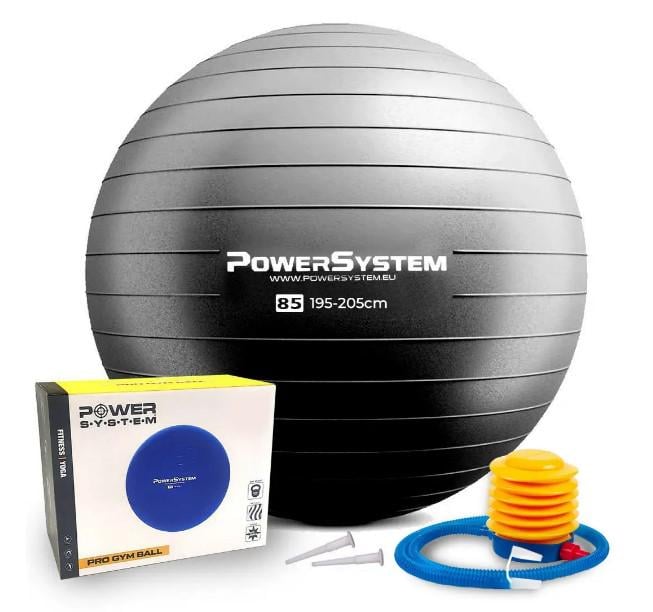 Фітбол для фітнесу Power System PS-4018 PRO Gymball Ø 85 см Black (4018BK-0)