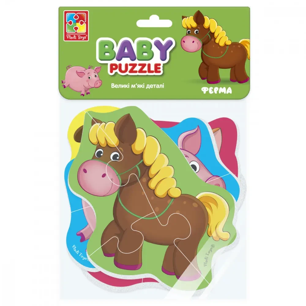 Комплект бебі пазлів Vladi Toys Дитинча Ферма VT1106-87 та Зоопарк VT1106-88 - фото 2