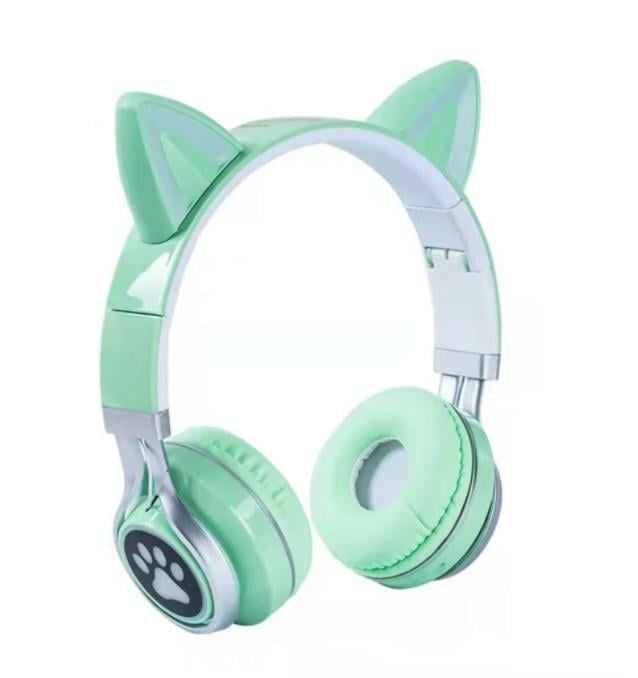 Наушники с ушками/микрофоном и LED подсветкой VIV-38M Bluetooth 5.2 118дБ 20 Гц-20 кГц Зеленый