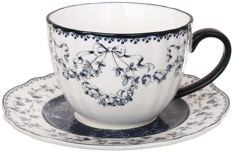 Набір чашок з блюдцями порцелянові Vintage Blue на 2 особи 270 мл (BD-498-350)