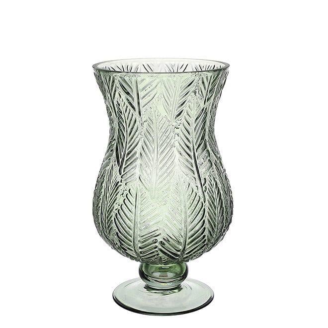Ваза стеклянная Flora Розалин 24 см Оливковый (33407)