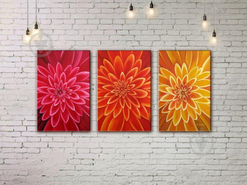 Модульная картина акрилом цветы ArtStar MHM17_3_180 размер 60 х 120 см