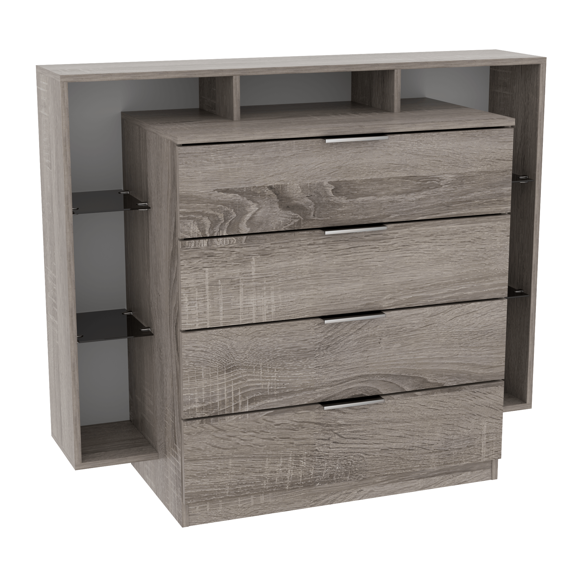 Комод Континент Кристал 1200х450х1000 мм Дуб Сонома Трюфель