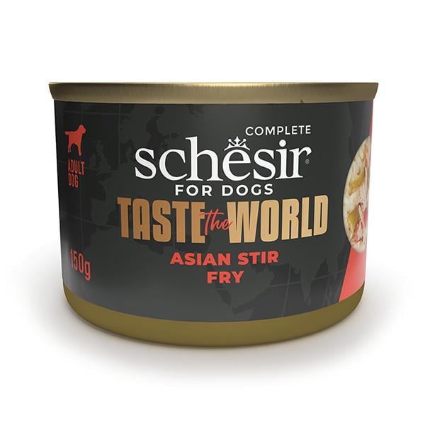 Корм вологий консерви для собак Schesir Taste the World Asian Stir Fry курка по-азійськи в бульйоні банка 150 г