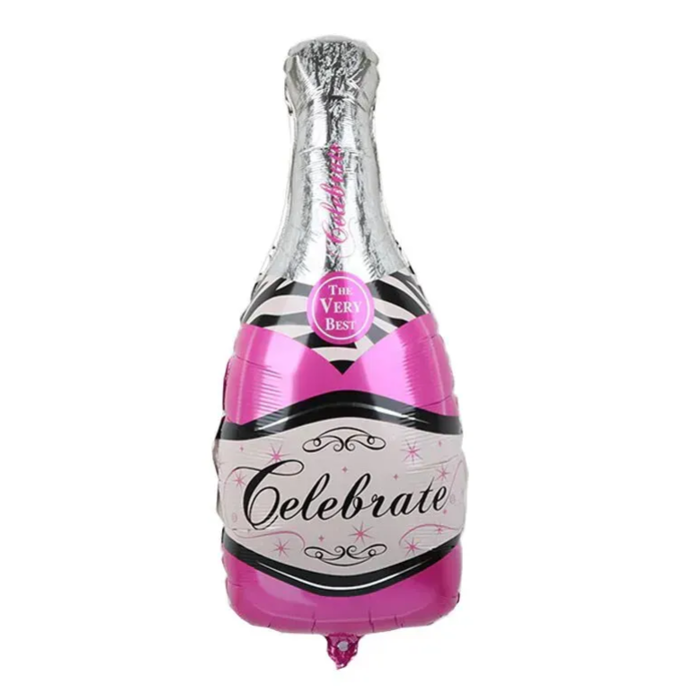 Воздушный шар фольгированный Бутылка Шампанского 48х93 см Розовый (835605)