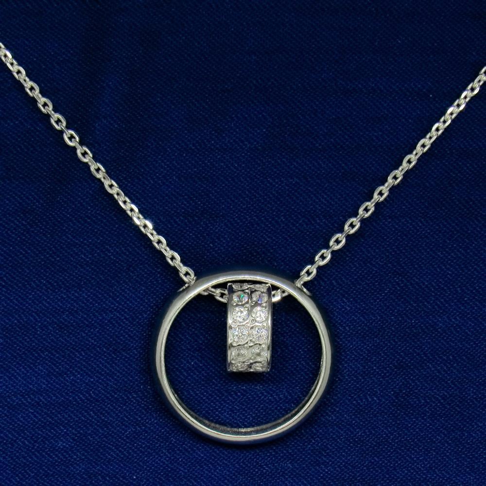 Срібне кольє Блаженство два кола