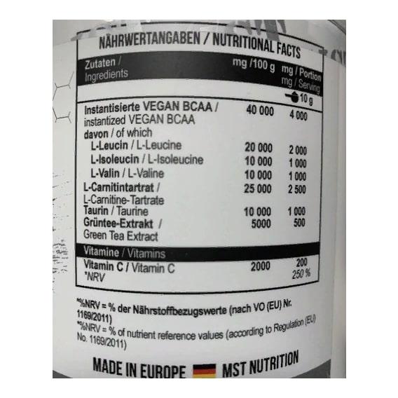 Жиросжигатель для спорта MST Nutrition L-Carnitine/Amin Limoncelloo 300 г/30 servings (000008785) - фото 2