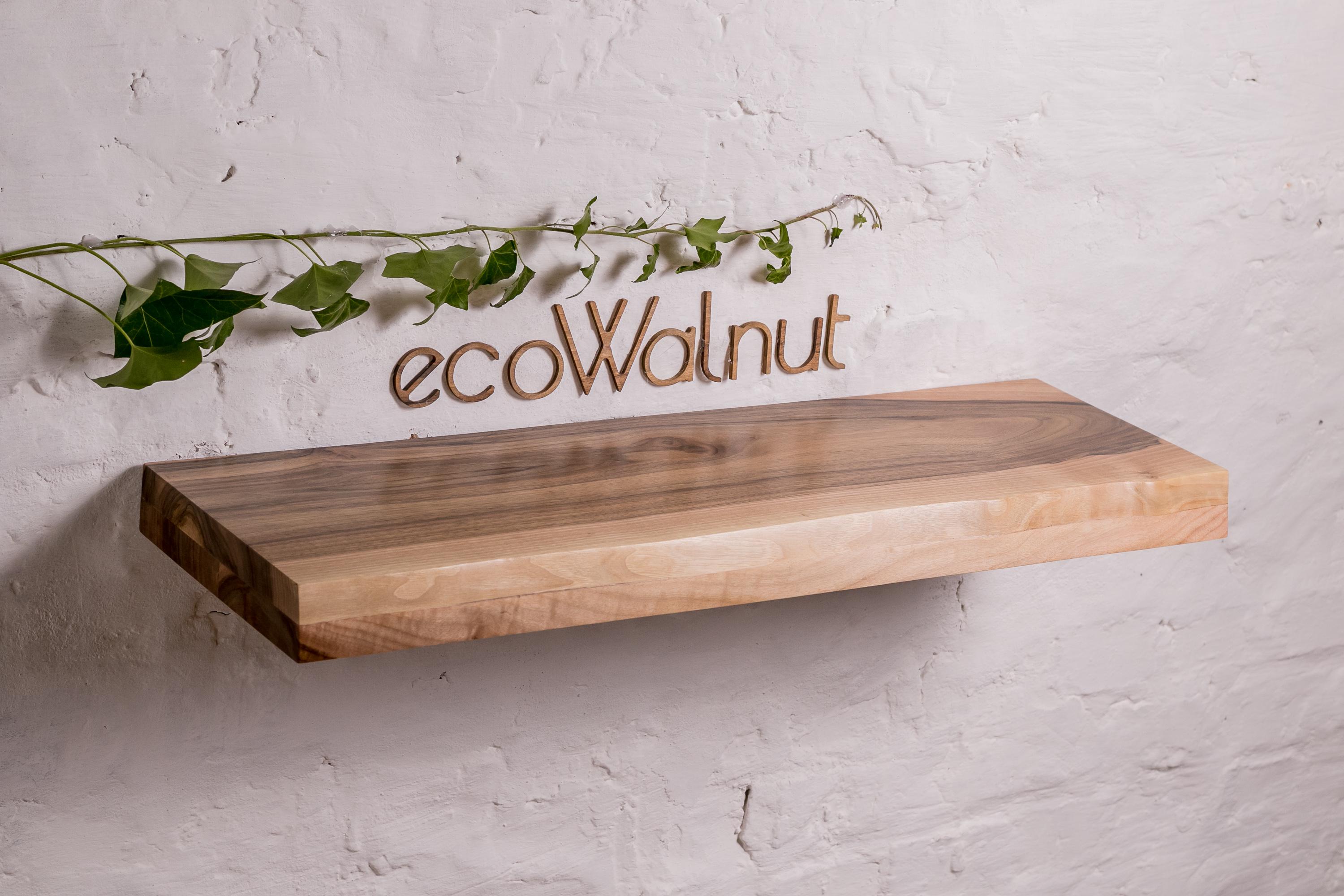 ᐉ Полка настенная EcoWalnut из древесины ореха скрытого монтажа L (Орех  EF-9.3) • Купить в Киеве, Украине • Лучшая цена в Эпицентр