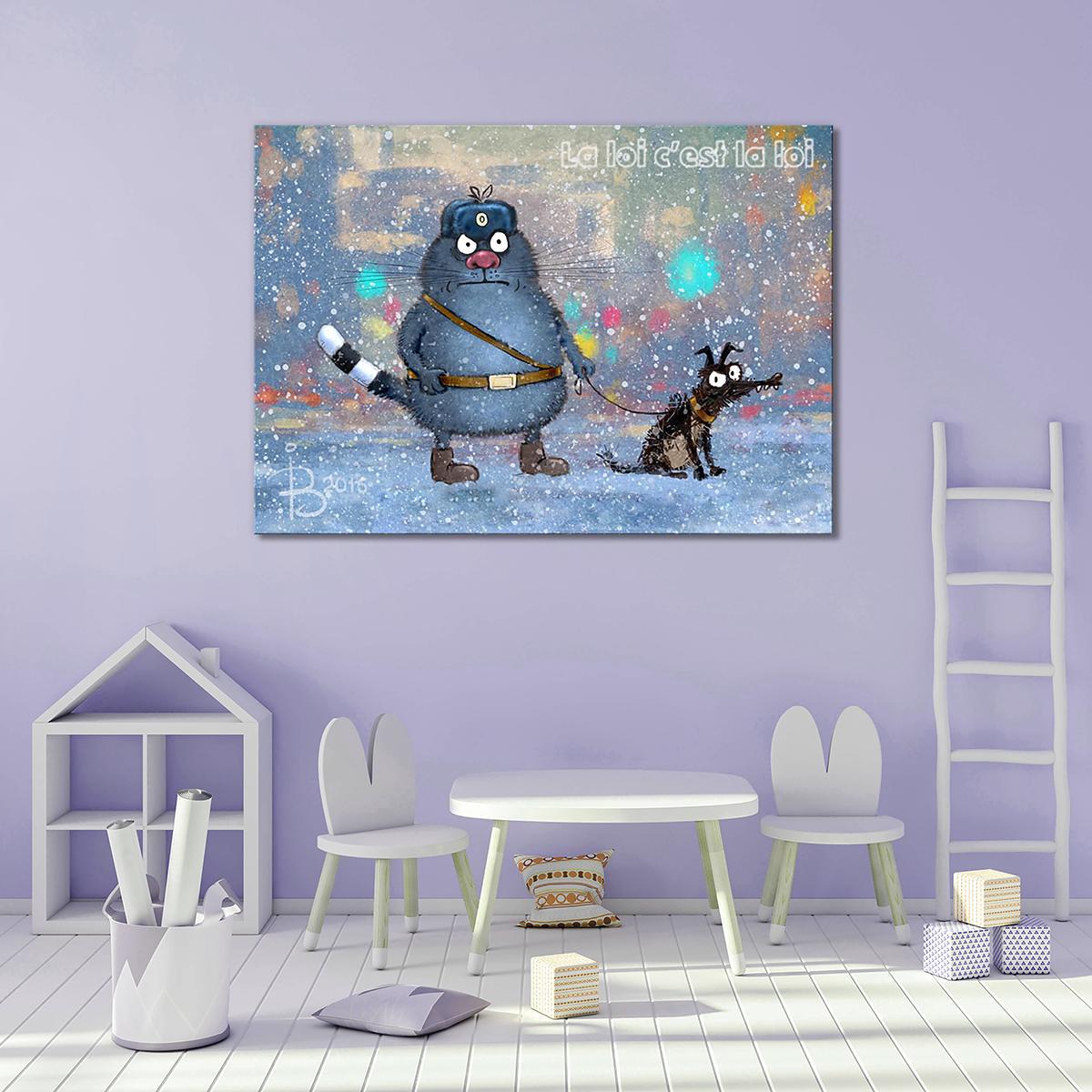 Модульная картина На страже закона 1 модуль 80x120 см