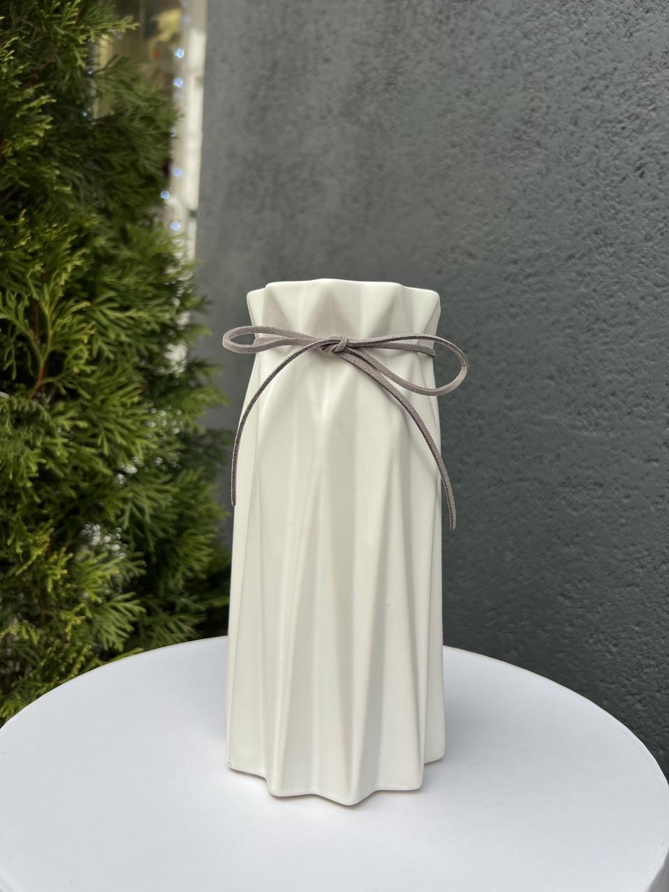 Ваза керамическая Viva Mock 18 см Белый (2264)