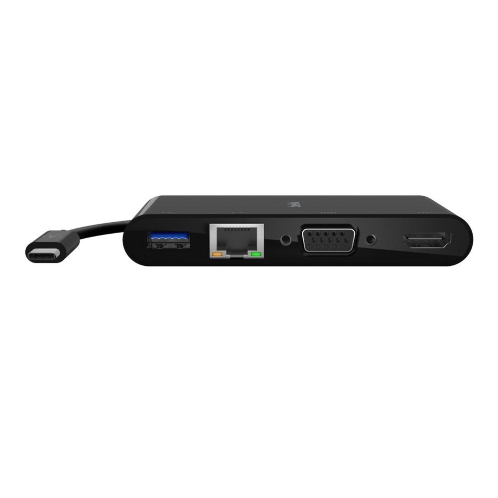 Адаптер мультимедійний Belkin USB-C - Ethernet/HDMI/VGA/USB-A 0,15 м Чорний (AVC005BTBK) - фото 2 Адаптер мультимедійний Belkin USB-C - Ethernet/HDMI/VGA/USB-A 0,15 м Чорний (AVC005BTBK) - фото 2