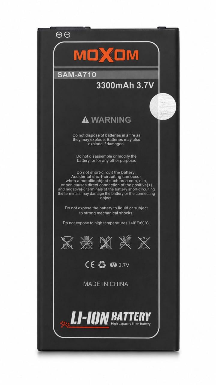 Аккумулятор Moxom для Samsung A710/a7 2016 3300 mAh (000536684) Аккумулятор Moxom для Samsung A710/a7 2016 3300 mAh (000536684)