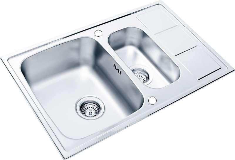 Мойка кухонная Ukinox LTL 780.500 15 GT 8K декор и доска разделочная