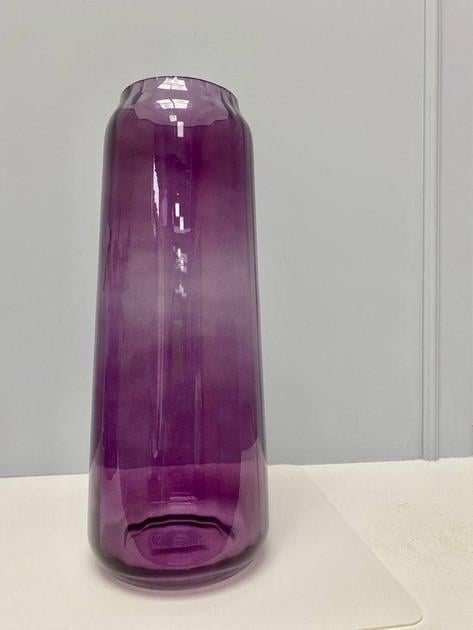 Ваза для квітів Olens Маракеш d 14x35 см скло Фіолетовий (102-932)