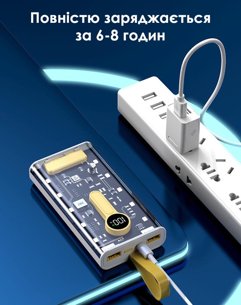 Повербанк 4 встроенных кабеля 20000 mAh (347-1) - фото 16