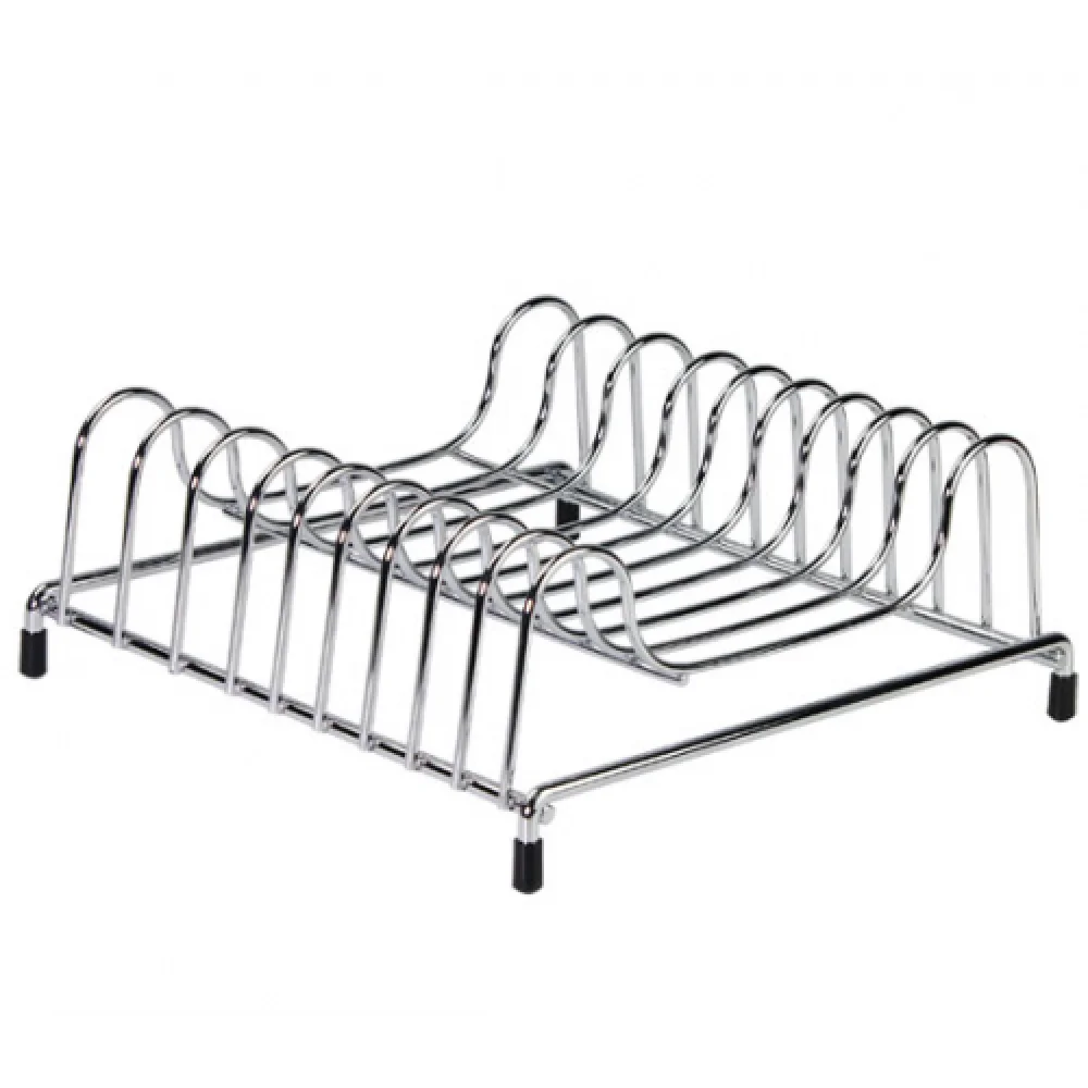 Підставка Muller для зберігання тарілок з ніжками метал 210x210x83 мм Хром (SO0915)