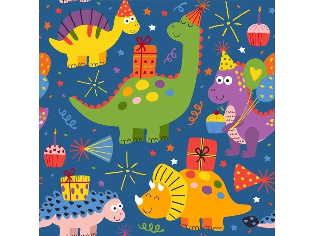 Картина по номерам Strateg Цветные динозаврики 30х30 см (ES-0812)