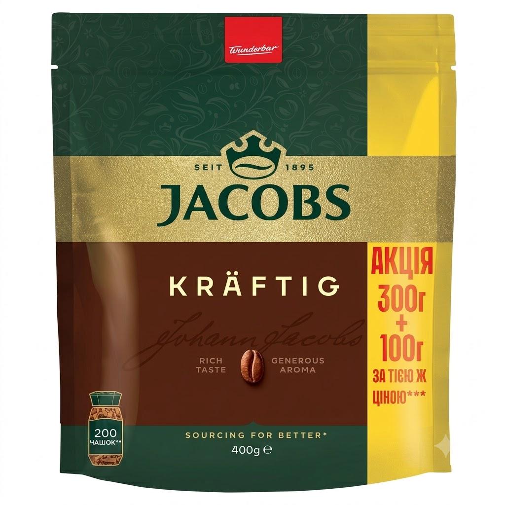 Кофе растворимый Jacobs Kraftig экономпакет 400 г (jac2006)