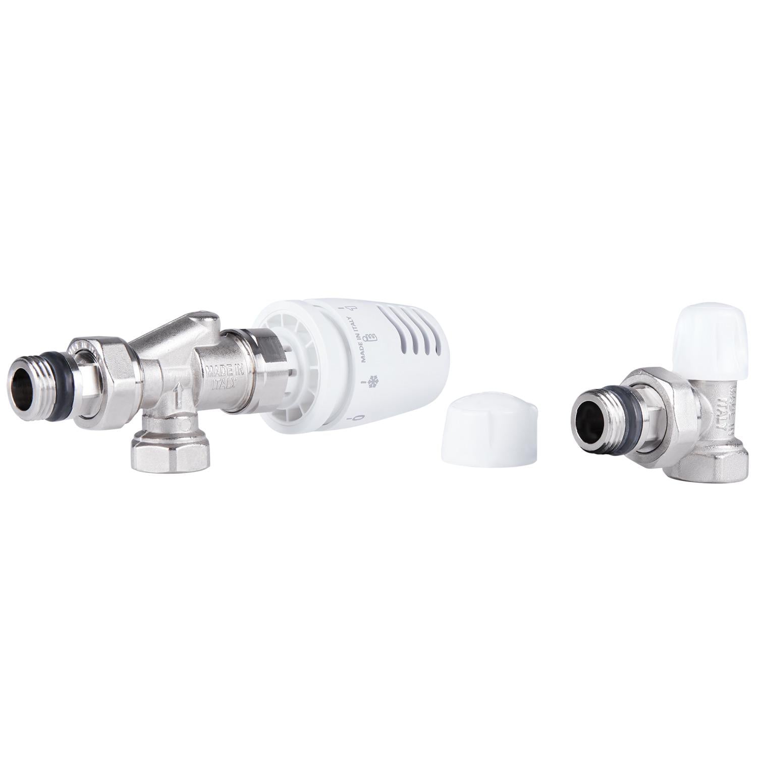 Термокомплект для радиатора угловой ICMA 82KITNAD061100 1/2"x1/2" с преднастройкой