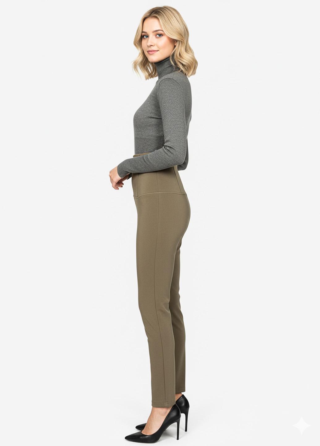 Брюки жіночі демісезонні Forza Viva FV-122943-1 з завищеною талією р. 46 Бежевий (17852297) - фото 2 Брюки жіночі демісезонні Forza Viva FV-122943-1 з завищеною талією р. 46 Бежевий (17852297) - фото 2