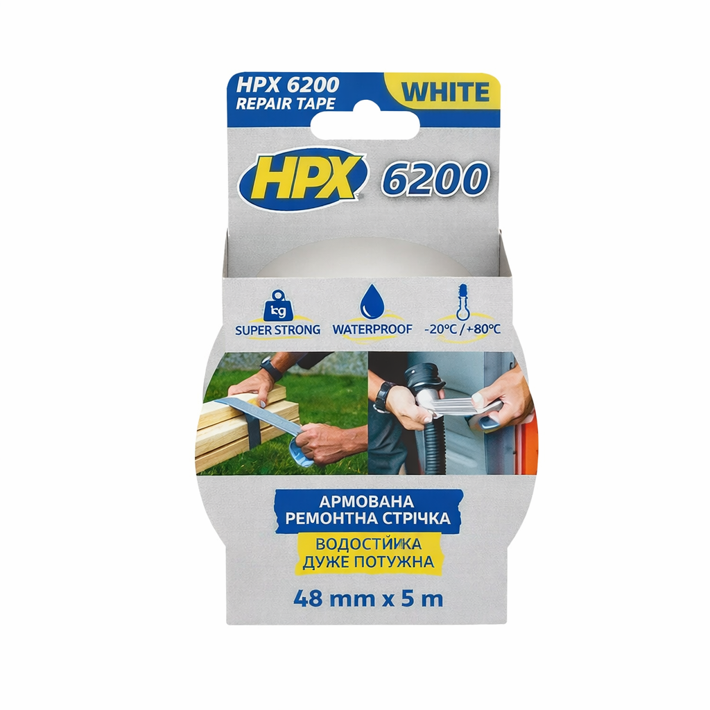 Клейкая лента армированная HPX CW5005 6200 48 мм х 5 м Белый (31776095)