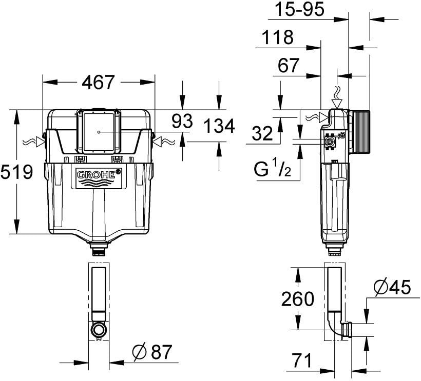 Унитазный бачок Grohe GD 2 (38661000)