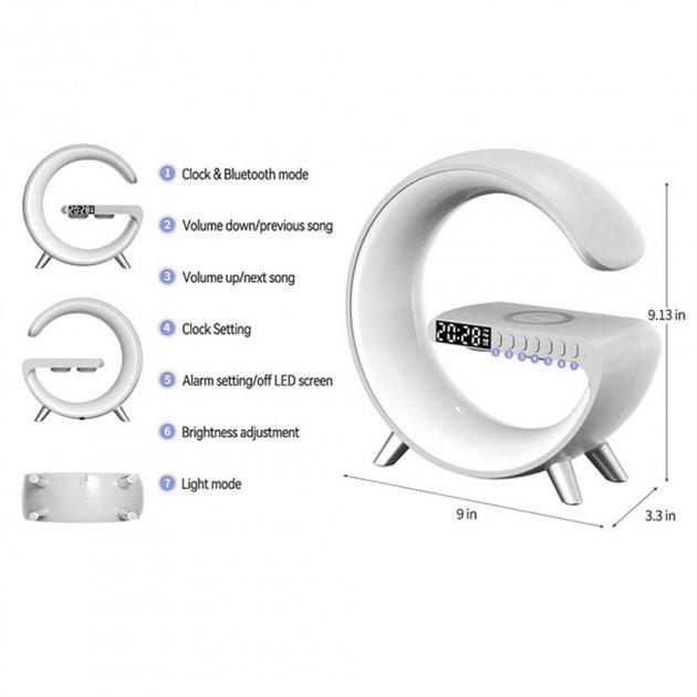 Нічник G-Luminate LED RGB з Bluetooth колонками 5в1 White (589550) - фото 7